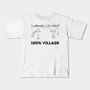 Village cricketer, 100% village Kids T-Shirt